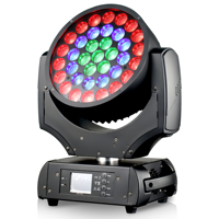 MGOLighting Wash 600 LED 37x 15W RGBW Zoom Wash Moving Head für Festival, Konzert, Party, Disco, Bühnenbeleuchtung