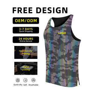 カスタムランニングベスト100% ポリエステルメッシュシームレスフィットマラソンランシングレットスポーツタンクトップス男性用 - Product Image 3