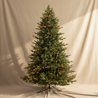 Vorbeleuchteter Künstlicher PE-Weihnachtsbaum Realistische Vollnadel-Kiefer mit Warmen LED-Lichtern für 2026 Feiertagsdekoration Mehrere Größen
