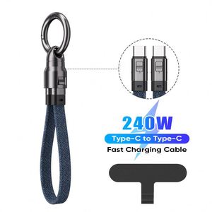 Portable Bullet Head 240W Nylon Keychain Lanyard <b>Type</b> <b>C</b> to <b>C</b> Cable Fast Charging for Mobile Phone Laptop iPhone Samsung - Product Image 2