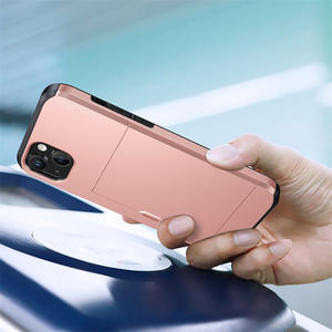 Custodia a portafoglio per <span class=keywords><strong>iPhone</strong></span> 15 con Slot per schede slide-out portafoglio porta carte di credito armatura per iPhone16 Pro Max custodia per cellulare - Product Image 5