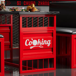 Set tavolo e sedie in stile industriale, per bar, caffetteria, ristorante, area relax, in ferro battuto retrò, cabina container, divano - Product Image 4