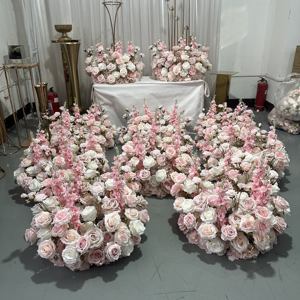 Ofertas Relámpago GreenLife: Centros de Mesa de Flores de Seda de 60 cm con Rosas Blancas y Rosas para Decoración de Restaurantes - Product Image 1