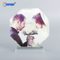 Octogone en forme de décoration en cristal de sublimation cadre pour l'impression de transfert BSJ-26C