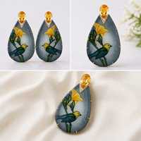 Boucles d'oreilles de luxe pour femme, faites à la main, en or 18 carats, plaquées rhodium, avec serti griffe, motif floral coréen, forme goutte d'eau, ornées de diamants, inspirées du Seigneur Krishna