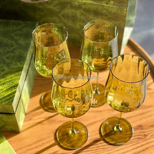 Wholesale Customized High Quality Fancy Unique Color Vintage <b>Wine</b> Glasses Set Crystal <b>Goblet</b> - Product Image 3