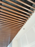 Plafond en aluminium en forme de U à effet bois pour hall d'hôtel et espaces commerciaux