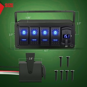 <span class=keywords><strong>4</strong></span> 및 <span class=keywords><strong>1</strong></span> 갱 로커 스위치 패널 2V-24V QC3.0 PD 고속 충전/고속 충전 3.0 해양 트럭 용 USB 전압계 충전기 - Product Image 6