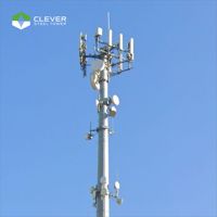 Mât de télécommunication radio/télévision FM octogonal galvanisé à chaud, tour monopole en acier de 40 m, certifié CE, résistant au vent