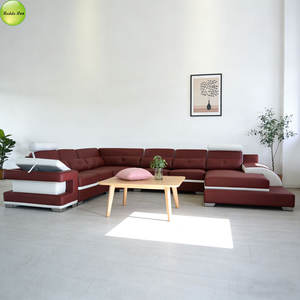 पेशेवर कस्टम आधुनिक डिजाइन लिविंग रूम फर्नीचर समायोज्य हेडरेस्ट संयोजन पु चमड़े के सोफे 6122 - Product Image 3