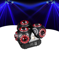 Luz Móvil de 3 Cabezas RGBW de 150W con Haz LED, Láser RGB y Estroboscópico Blanco, DMX512, Activación por Sonido, para Escenarios, KTV, Bares y Bodas
