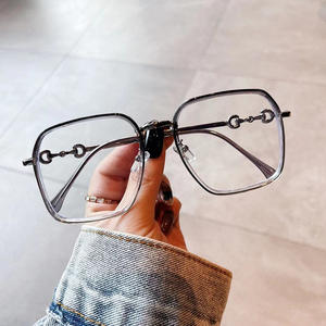 Nouvelles lunettes anti-lumière bleue à monture carrée, hybrides métal TR90, monture complète unisexe, montures de lunettes tendance - Product Image 4