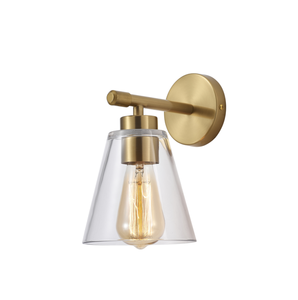 Embudo pequeño, luz <span class=keywords><strong>de</strong></span> espejo <span class=keywords><strong>de</strong></span> <span class=keywords><strong>baño</strong></span> <span class=keywords><strong>de</strong></span> vidrio, lámpara <span class=keywords><strong>de</strong></span> pared LED E26, mesita <span class=keywords><strong>de</strong></span> noche <span class=keywords><strong>para</strong></span> dormitorio, luz <span class=keywords><strong>de</strong></span> lectura, candelabro montado en la pared <span class=keywords><strong>de</strong></span> latón, 2700K cálido - Product Image 2