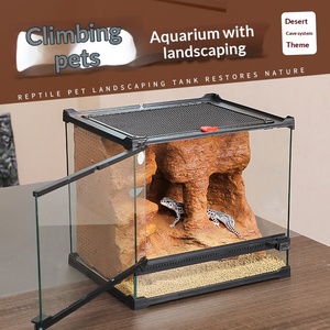 Terrario de Vidrio Todo en Uno para Reptiles, Diseño Panorámico de una Sola Pieza, Paisaje de Selva Tropical y Desierto - Product Image 2