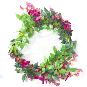 Guirnaldas de flores artificiales de wisteria, guirnalda floral de seda para decoración de bodas, decoración colgante de techo para interiores del hogar. - Product Image 5