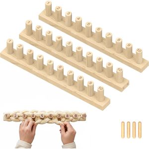 Wooden Blanket Knitting <b>Board</b> 10 <b>Pegs</b> DIY Knitting Frame Home Craft <b>Tool</b> - Product Image 1
