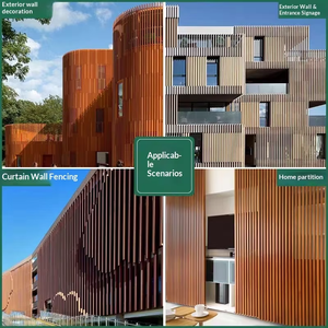Profilo per Soffitto <span class=keywords><strong>in</strong></span> Tubo Quadrato <span class=keywords><strong>in</strong></span> Lega di Alluminio, Griglia con Effetto Legno, Divisorio a Quattro Lati, Tubo Cavo Serie 1000 - Product Image 2
