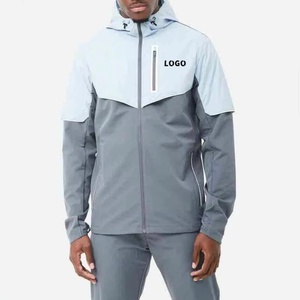 Ensemble de survêtement pour homme en nylon avec capuche triple réglage, tissu tissé léger, deux pièces, pour le jogging - Product Image 2