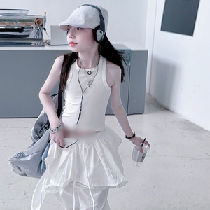 Abbigliamento Estivo per Ragazze 2026, Top Bianco con Spalline + Pantaloni Larghi con Volant, Set 2 Pezzi - Product Image 4