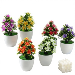 ต้นไม้ประดิษฐ์ทรงบอน<span class=keywords><strong>ไซ</strong></span><span class=keywords><strong>มะลิ</strong></span>ห้าใบ กระถางเล็ก สไตล์ยอดนิยมสำหรับการค้าต่างประเทศ ตกแต่งบ้านและโต๊ะทำงาน - Product Image 1