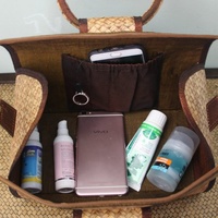 Tas Jinjing Selempang Wanita dan Wanita, Tas Jinjing Dompet Jerami Bambu Vietnam