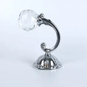 Newest Sale Window Decorative Curtain Tieback Aluminum Glass Curtain Hook With Crystal