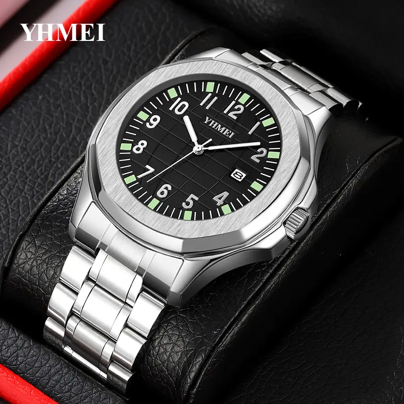 Çin izle üreticisi lüks izle paslanmaz çelik kasa aydınlık OEM marka kendi saatler erkekler popular popular Tonneau durumda