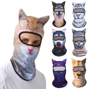 Passamontagna 3D a Forma di Gatto con Orecchie Ricamate, Impermeabile, Stile a Righe, per Sci, Pesca, Feste e Uso Quotidiano - Product Image 1