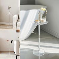 Vente en gros d'usine multi-usage avec support pour téléphone petite table d'appoint ronde pour l'espace tables basses en acrylique pour meubles de salon