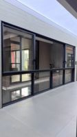 Fenêtre coulissante en aluminium à rupture de pont thermique avec panneau supérieur fixe pour maison, villa, vente en gros à l'étranger