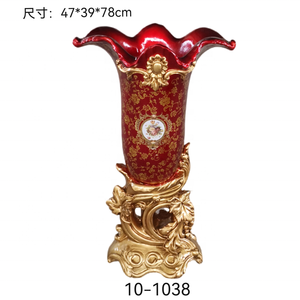 Maceta de flores con patrón de calcomanía roja, macetas suculentas <span class=keywords><strong>artificiales</strong></span>, suministros de fábrica directa - Product Image 2