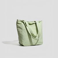 Sac fourre-tout décontracté élégant et léger en coton pour femme DW, avec fermeture éclair et fermoir, poignée souple, doublure en polyester, capacité 3L+