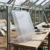 Panneau de toiture transparent à double paroi, résistance supérieure, plaque en polycarbonate creux coloré pour extérieur