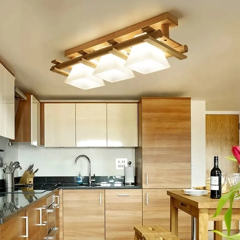 Lâmpada de madeira led japonesa, luminária moderna de madeira para teto, sala de estar, quarto, varanda, para sala de estar, para quarto