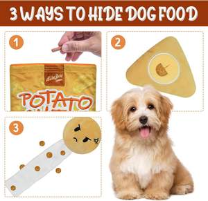 Yumuşak peluş doldurulmuş köpek oyuncak gıcırtılı özelliği interaktif Pet interaktif ve hareket oyuncaklar peynir patates cipsi çiğnemek ses - Product Image 6