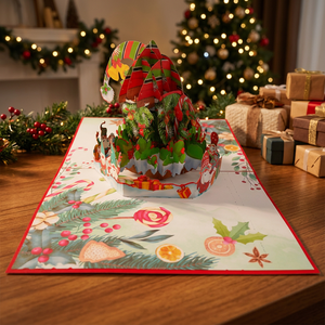 Meilleure Vente : Carte Pop-up 3D Personnalisée, Motif Gnome de Noël, Artisanat en Papier, Cadeaux de Mariage, Style Animal Fait Main, Papier Hanoi - Product Image 3