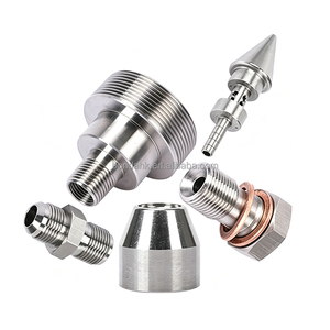 ชิ้นส่วนกลึงสเตนเลสสตีลที่ผลิตด้วยเครื่อง CNC พร้อมข้อต่อเกลียวและแหวนซีลทองแดง - Product Image 1