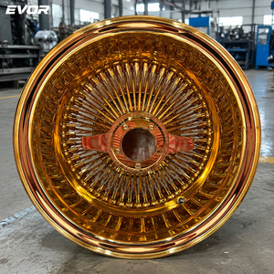 Jantes à rayons EVOR Lowrider 13x7 Rev 100, rayons croisés, entièrement dorées, 2 barres de rayons - Product Image 5