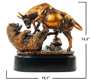 Ornamenti da scrivania per ufficio regalo da <span class=keywords><strong>uomo</strong></span> con statue di tori e orsi in resina - Product Image 2