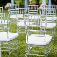 Coussins de chaise Chiavari en cuir PU en gros, avec motif rectangulaire matelassé amovible, pour mariages