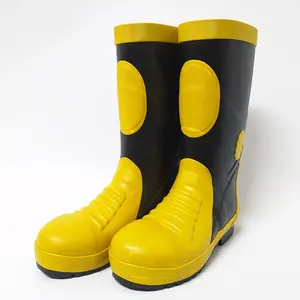 Botas de seguridad para lluvia, botas de goma hasta la rodilla, puntera de acero y parte inferior, bota de seguridad para hombre