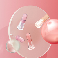 Emballage de tube de couleur pour les lèvres conique rose + transparent 3G de haute qualité personnalisé - Marque propre - Prix promotionnel d'usine