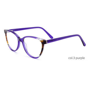 Gafas ópticas de acetato de laminación de alta calidad con marco cuadrado de estilo clásico para mujer, patrón liso a juego de colores - Product Image 6