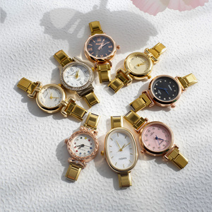 ヨーロッパとアメリカでベストセラーのモジュール式オーバルステンレススチールブレスレット腕時計、女性用クォーツムーブメント、卸売、多用途DIY - Product Image 2