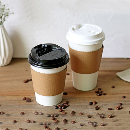 Kailai in Stock 16oz Coffee Cup Wholesale Takeaway Cardboard Paper Cup White Paper Single Wall Cups with Lid