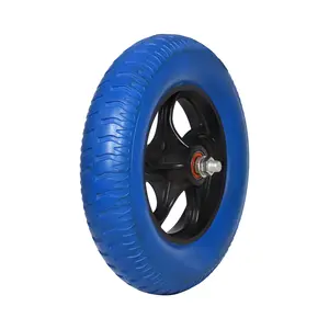 3.00-4 Polyurethaan Pu Schuim Gevulde Band Speelgoed Auto Rubber Wiel Met Plastic Velg Voor Wagon Trolley