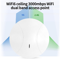 Punto de Acceso WiFi Inalámbrico 802.11ac/ac para Uso Doméstico, Router de Techo de Doble Banda Gigabit con Firmware OpenWRT MT7981B