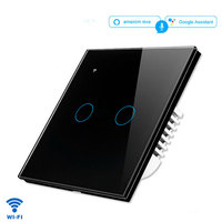 Smart Wifi 1/2/3 Gang Interrupteur de panneau de verre Interrupteur tactile et mural Max. 10A Current Inteligente Smart Switch