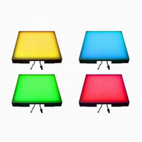 Lampe de sol LED carrée en métal pour intérieur avec capteur interactif, détection de pas et grille musicale - Vente directe usine