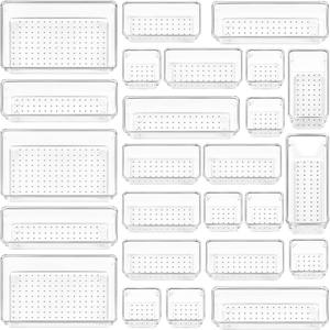 Oficina en Casa 4 7 13 16 25 28 37 Pack Juego de plástico transparente 4 tamaños Escritorio Cajón Divisor Organizadores y contenedores de almacenamiento Gadget box set - Product Image 2